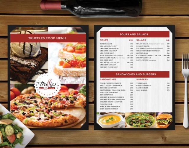 truffles food menu card design restaurant branding design, truffles food menu desing