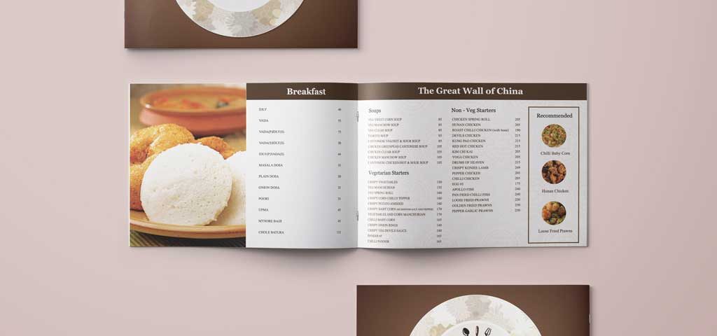 restaurant menu design, inline menu design, restaurant branding, vsr pavillion, menu card design hyderabad