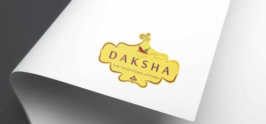 daksha restaurant logo design in hyderabad, new restaurant logo design, restaurant brand logo in Hyderabad