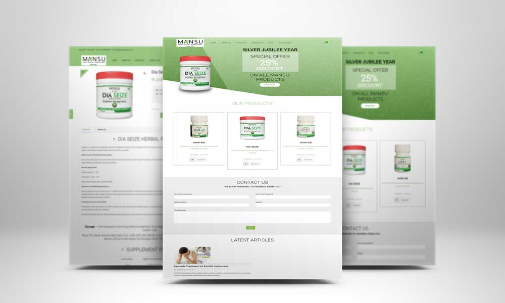mansu biotic website design in hyderabad, medical company website design, brand website design in secunderabad